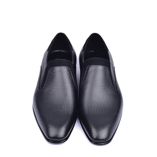 Corrente 4748 Men's Shoes Black Calf Skin Leather Italian Tuxedo Laofers (CRT1441)-AmbrogioShoes