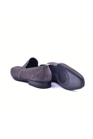 Corrente 4981S Suede Studded Loafer - Gray