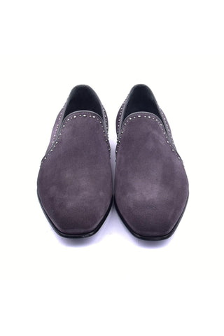 Corrente 4981S Suede Studded Loafer - Gray