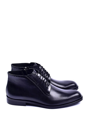 Corrente 5220 Black Calf-Skin Leather Zipper Chukka Boots (CRT1359)-AmbrogioShoes