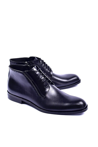 Corrente 5220 Black Calf-Skin Leather Zipper Chukka Boots (CRT1359)-AmbrogioShoes