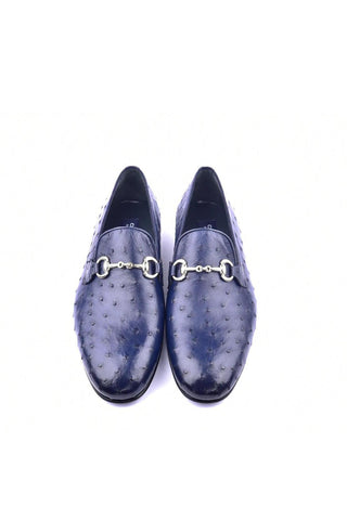 Corrente 5405 Ostrich-Skin Horse-Bit Loafers (CRT1440)-AmbrogioShoes