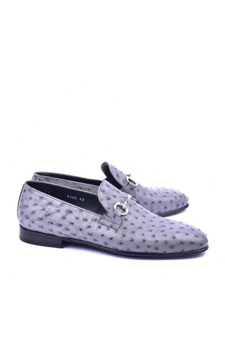 Corrente 5405 Ostrich-Skin Horse-Bit Loafers (CRT1440)-AmbrogioShoes