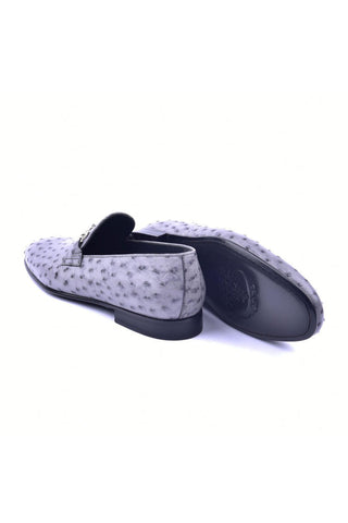 Corrente 5405 Ostrich-Skin Horse-Bit Loafers (CRT1440)-AmbrogioShoes