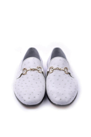 Corrente 5405 Ostrich-Skin Horse-Bit Loafers (CRT1440)-AmbrogioShoes