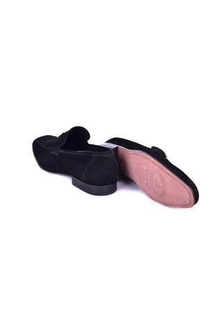 Corrente 5760 Suede H Buckle Loafer - Black