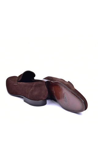 Corrente 5760 Suede H Buckle Loafers (CRT1311)-AmbrogioShoes