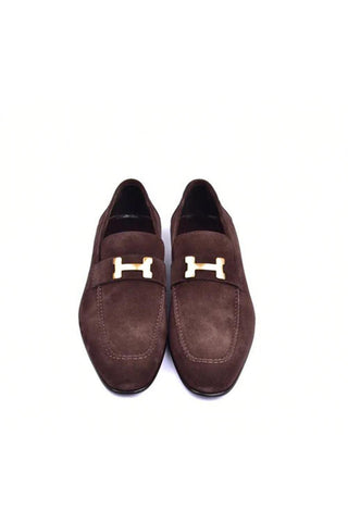 Corrente 5760 Suede H Buckle Loafers (CRT1311)-AmbrogioShoes