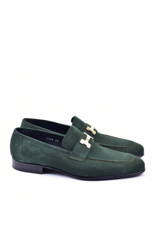 Corrente 5760 Suede H Buckle Loafers (CRT1311)-AmbrogioShoes