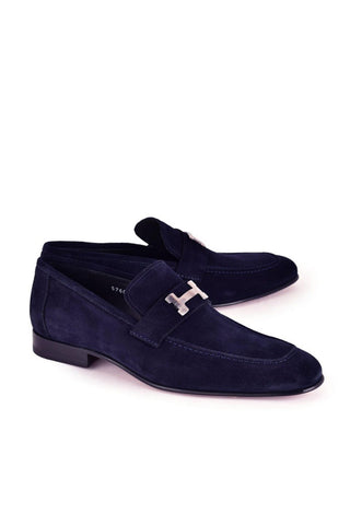 Corrente 5760 Suede H Buckle Loafers (CRT1311)-AmbrogioShoes