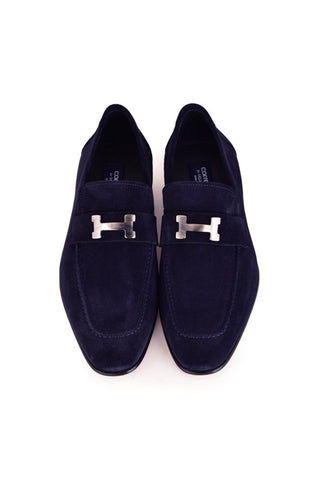 Corrente 5760 Suede H Buckle Loafers (CRT1311)-AmbrogioShoes