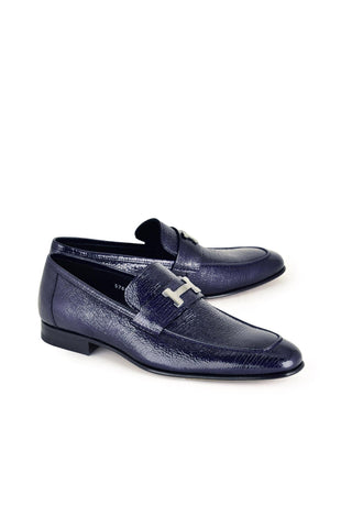 Corrente 5760V Vita Leather Loafer - Navy