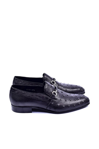 Corrente 5776 Exotic Ostrich Skin & Calf-Skin Horse-Bit Loafer (CRT1377)-AmbrogioShoes