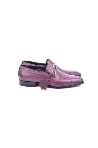Corrente 5776 Exotic Ostrich-Skin Horse-Bit Loafers (CRT1464)-AmbrogioShoes