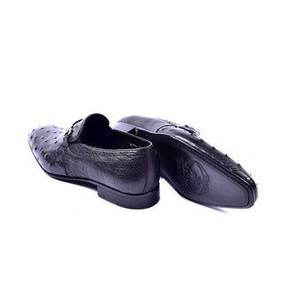 Corrente 5776 Men's Shoes Exotic Ostrich Skin & Calf-Skin Horse-Bit Loafer (CRT1377)-AmbrogioShoes