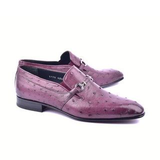 Corrente 5776 Men's Shoes Exotic Ostrich-Skin Horse-Bit Loafers (CRT1464)-AmbrogioShoes