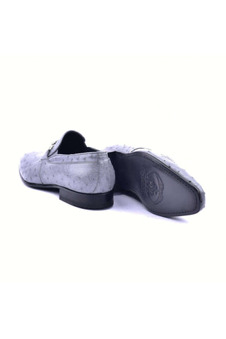 Corrente 5776 Ostrich Horse-Bit Loafers - Gray