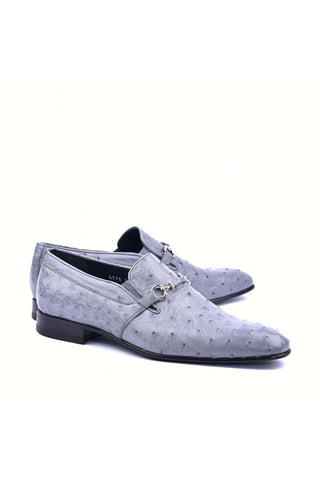 Corrente 5776 Ostrich Horse-Bit Loafers - Gray