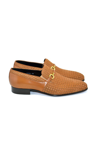 Corrente 5776 Suede & Leather Horse-Bit Loafer - Tan