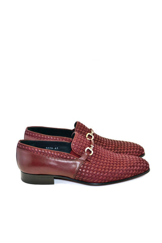 Corrente 5776 Woven Suede & Calf-Skin Leather Horse-Bit Loafers (CRT1216)-AmbrogioShoes