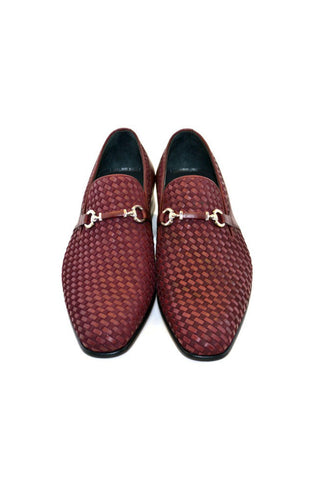 Corrente 5776 Woven Suede & Calf-Skin Leather Horse-Bit Loafers (CRT1216)-AmbrogioShoes