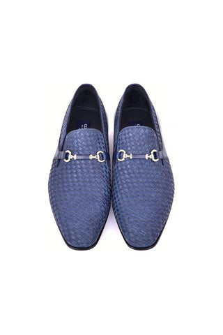 Corrente 5776 Woven Suede & Calf-Skin Leather Horse-Bit Loafers (CRT1216)-AmbrogioShoes