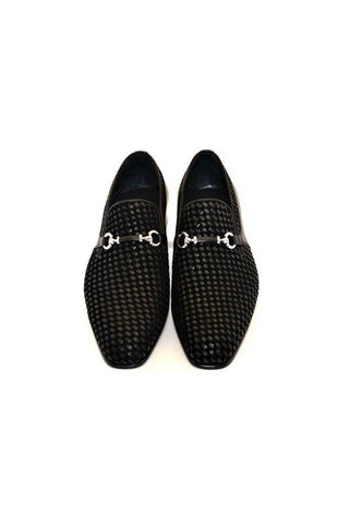 Corrente 5776 Woven Suede / Leather Horse-Bit Loafer