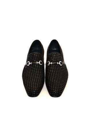 Corrente 5776 Woven Suede / Leather Horse-Bit Loafer