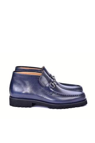 Corrente 5786 Leather Horse-Bit Boot - Navy