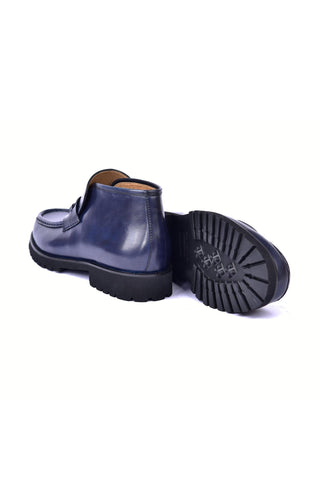Corrente 5786 Leather Horse-Bit Boot - Navy