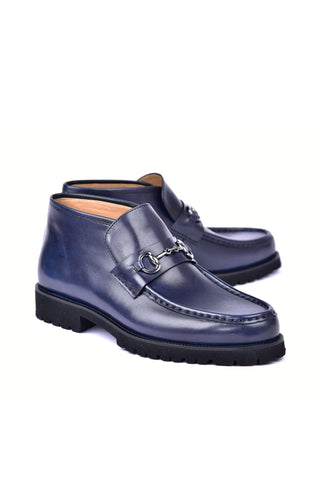 Corrente 5786 Leather Horse-Bit Boot - Navy