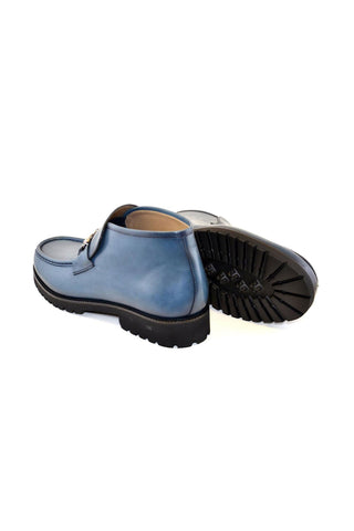 Corrente 5786 Leather Horse-Bit Boot - Ocean Blue