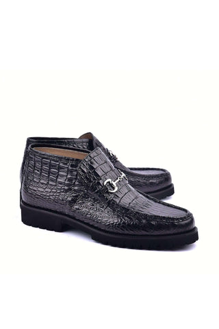Corrente 5786C Embossed Leather Horse-Bit Boot - Black