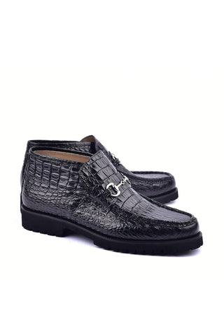 Corrente 5786C Embossed Leather Horse-Bit Boot - Black