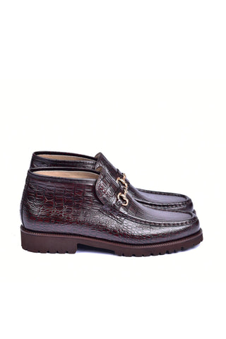 Corrente 5786C Embossed Leather Horse-Bit Boot - Brown
