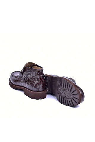 Corrente 5786C Embossed Leather Horse-Bit Boot - Brown