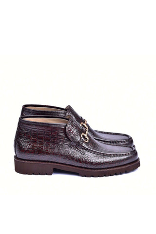 Corrente 5786C Embossed Leather Horse-Bit Boot - Brown