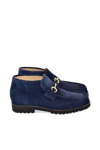 Corrente 5786S Suede Horse-Bit Boot - Navy
