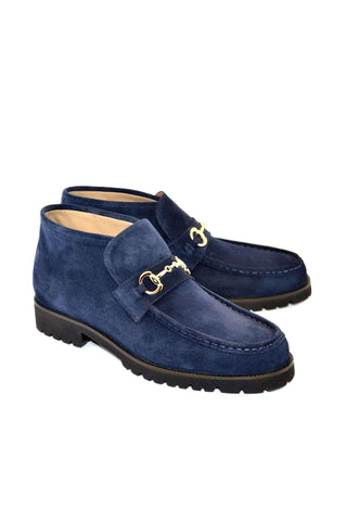 Corrente 5786S Suede Horse-Bit Boot - Navy