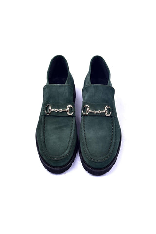 Corrente 5786S Suede Leather Horse-Bit Boot - Green