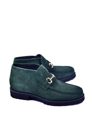 Corrente 5786S Suede Leather Horse-Bit Boot - Green