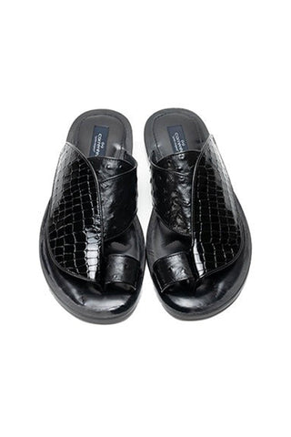 Corrente 5830 Croco Print Exotic Ostrich Skin Sandal (CRT1327)-AmbrogioShoes