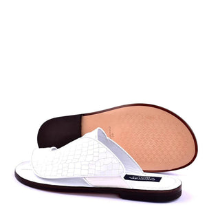 Corrente 5830 Croco Print Exotic Ostrich Skin Sandal (CRT1327)-AmbrogioShoes