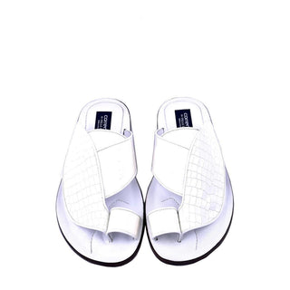 Corrente 5830 Croco Print Exotic Ostrich Skin Sandal (CRT1327)-AmbrogioShoes