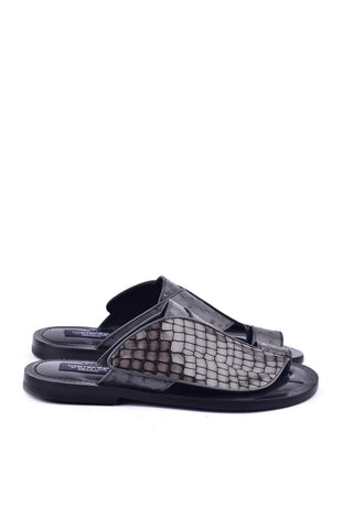 Corrente 5830 Croco Print Exotic Ostrich Skin Sandal (CRT1327)-AmbrogioShoes