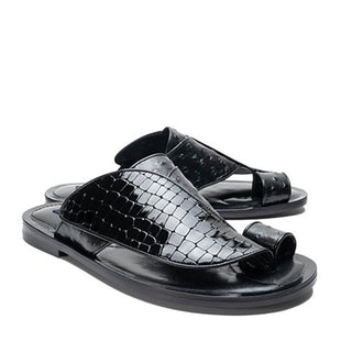 Corrente 5830 Croco Print Exotic Ostrich Skin Sandal (CRT1327)-AmbrogioShoes