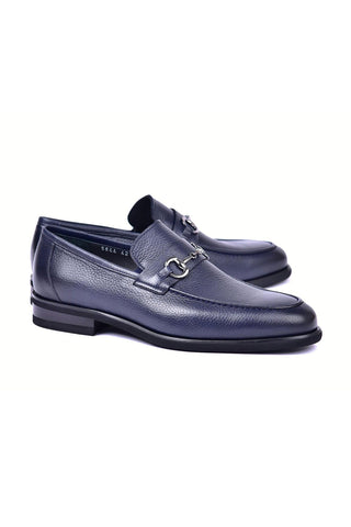 Corrente 5844 Deer Horse-Bit Loafer - Navy