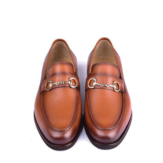 Corrente 5844 Men's Shoes Tan Deer-Skin Leather Horsebit Loafers (CRT1443)-AmbrogioShoes