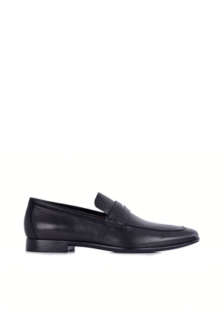 Corrente 6074 Leather Penny Loafer - Black