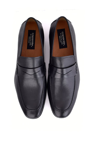 Corrente 6074 Leather Penny Loafer - Black